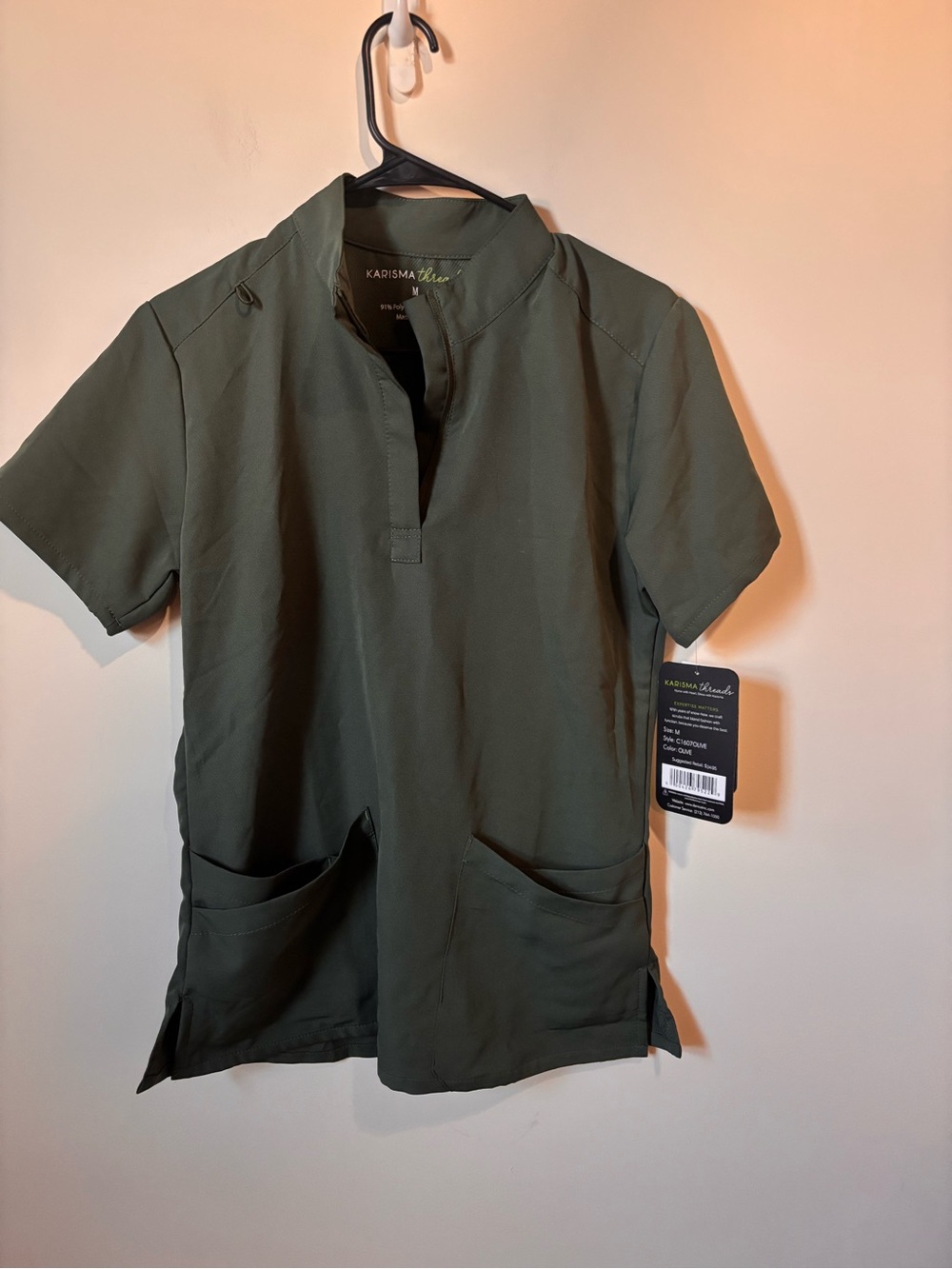 Olive Green  Short Sleeve Medical Scrub Top